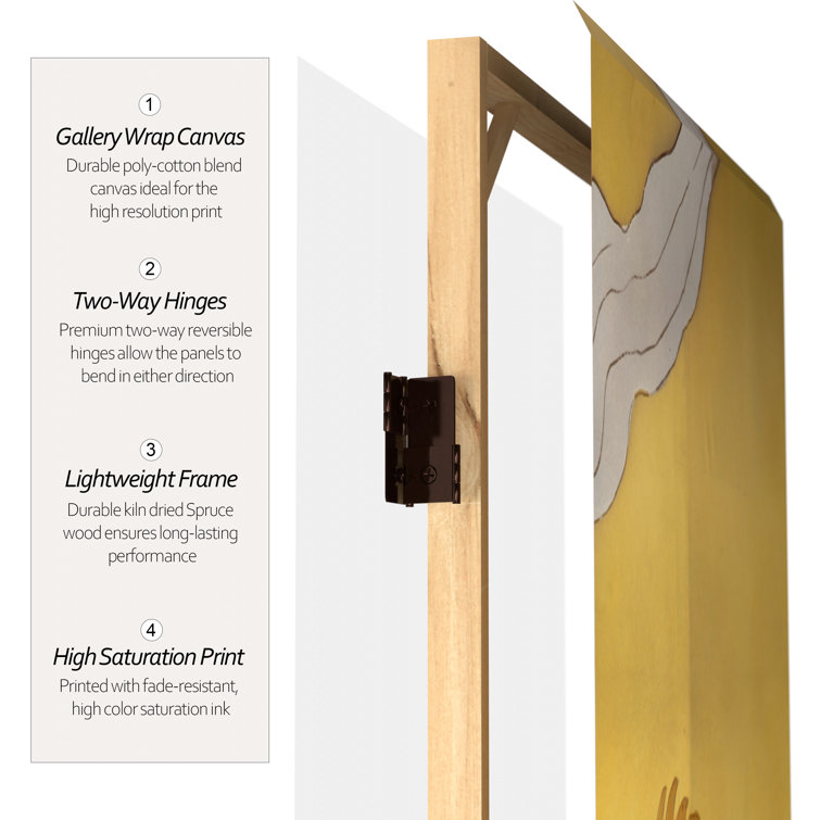 Gold Dragon Double Sided 4-Panel Folding Room Divider