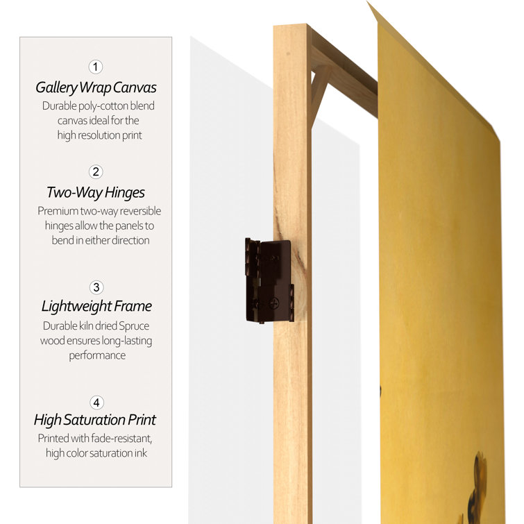3 ft. Tall Double Sided Birds on Plum Tree Canvas Room Divider