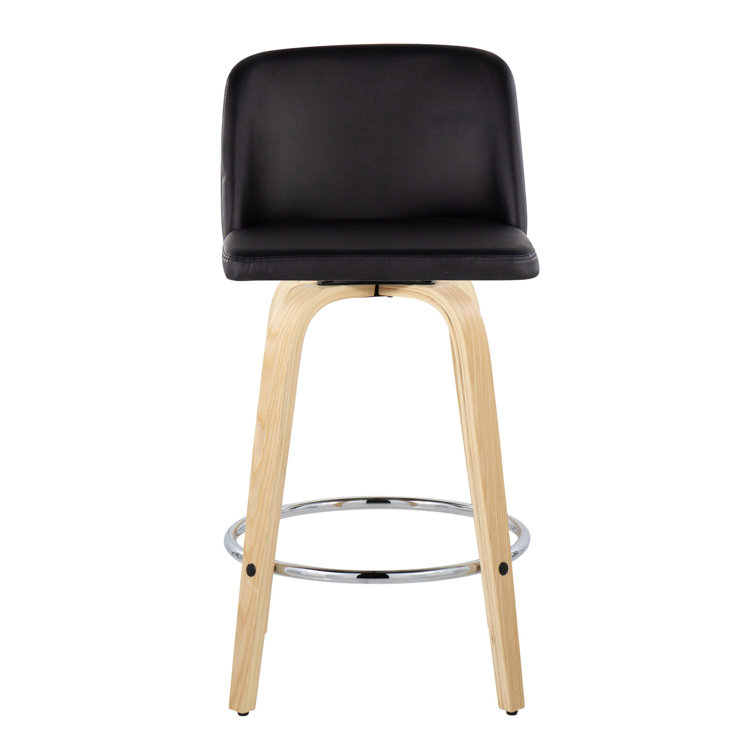 Gray Swivel Wood and Metal Counter Stool Set