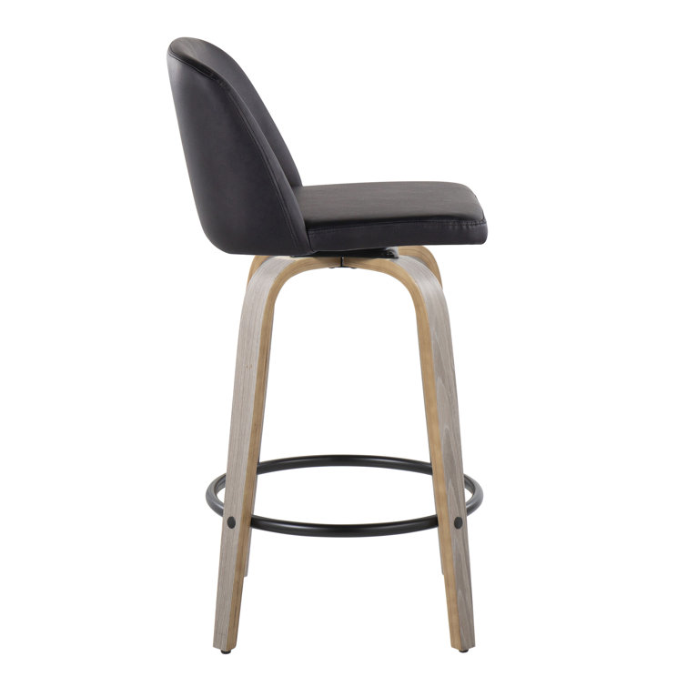 Toriano Gray and Black Swivel Counter Stool Set
