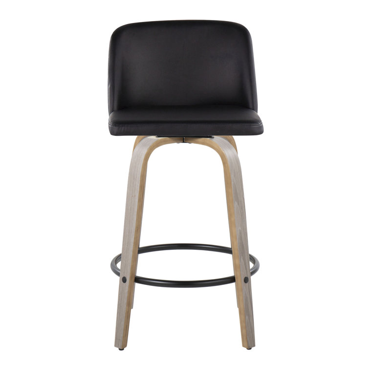 Toriano Gray and Black Swivel Counter Stool Set