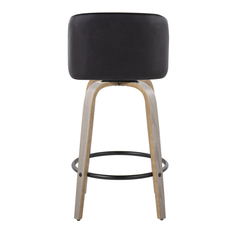 Toriano Gray and Black Swivel Counter Stool Set