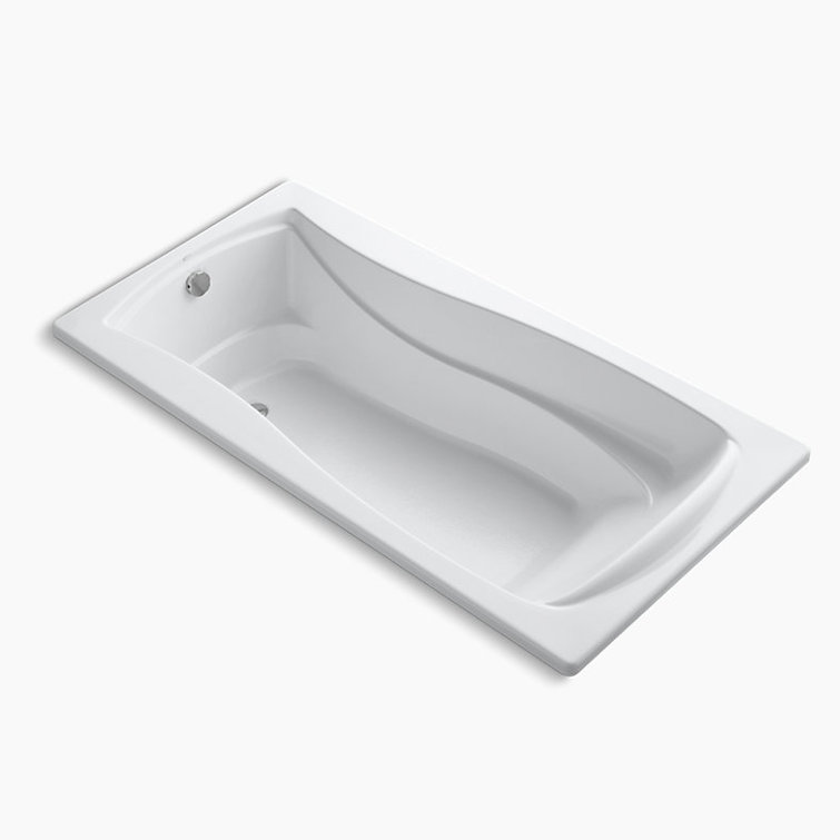 White 72" x 36" Acrylic Drop-In Soaking Bathtub
