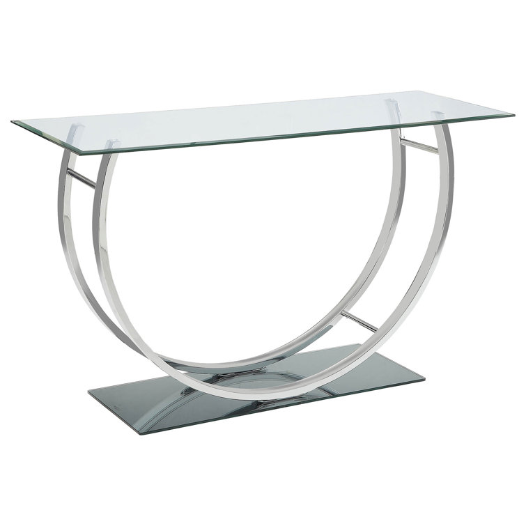 Danville 48'' Silver Mirrored Glass U-Shaped Console Table