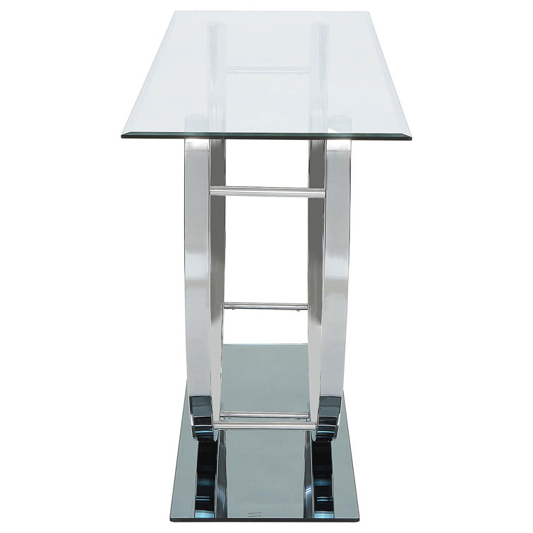 Danville 48'' Silver Mirrored Glass U-Shaped Console Table