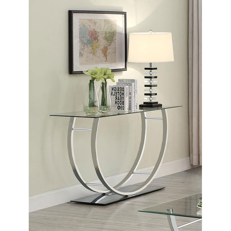Danville 48'' Silver Mirrored Glass U-Shaped Console Table