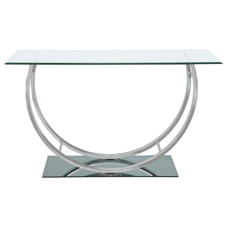 Danville 48'' Silver Mirrored Glass U-Shaped Console Table