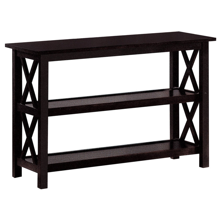 Transitional Merlot Brown 42'' Rectangular Console Table with Storage