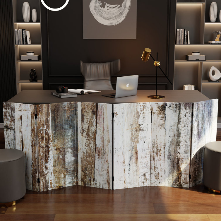 Winter Woods 6-Panel Printed Canvas Folding Screen