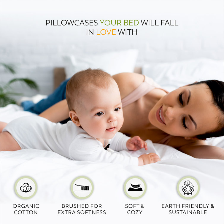 King Ivory Cotton Percale Pillowcase Set