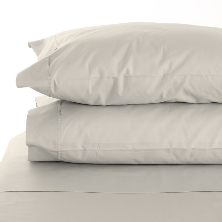 King Ivory Cotton Percale Pillowcase Set