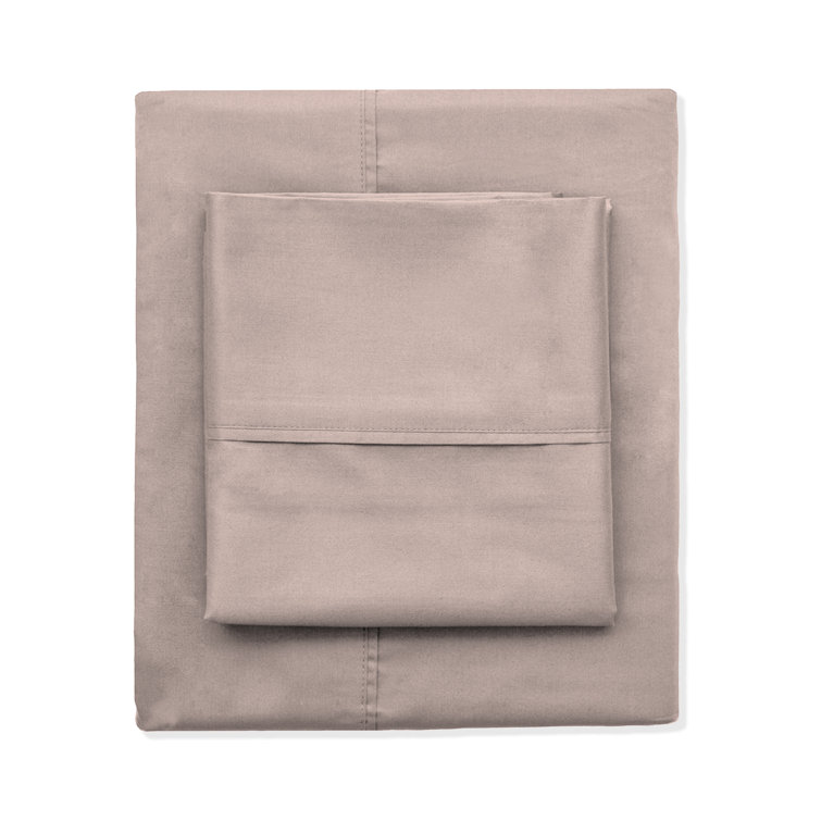 Blush Cotton Percale Standard Pillowcases, 400 Thread Count