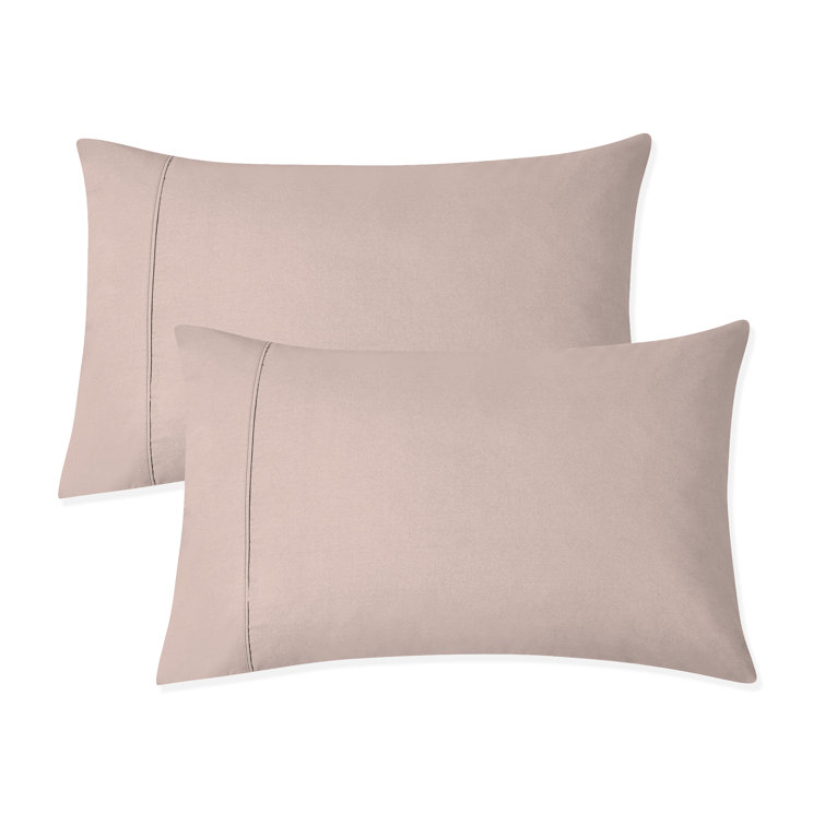 Blush Cotton Percale Standard Pillowcases, 400 Thread Count
