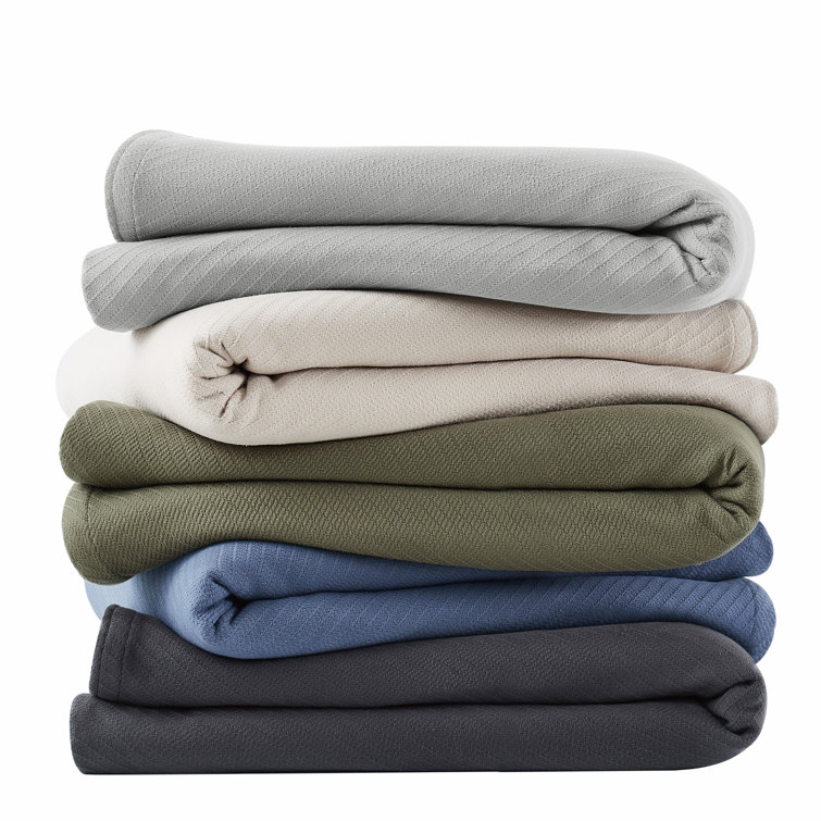 Snuggly Grey Waffle Knit Full/Queen Cotton Blanket