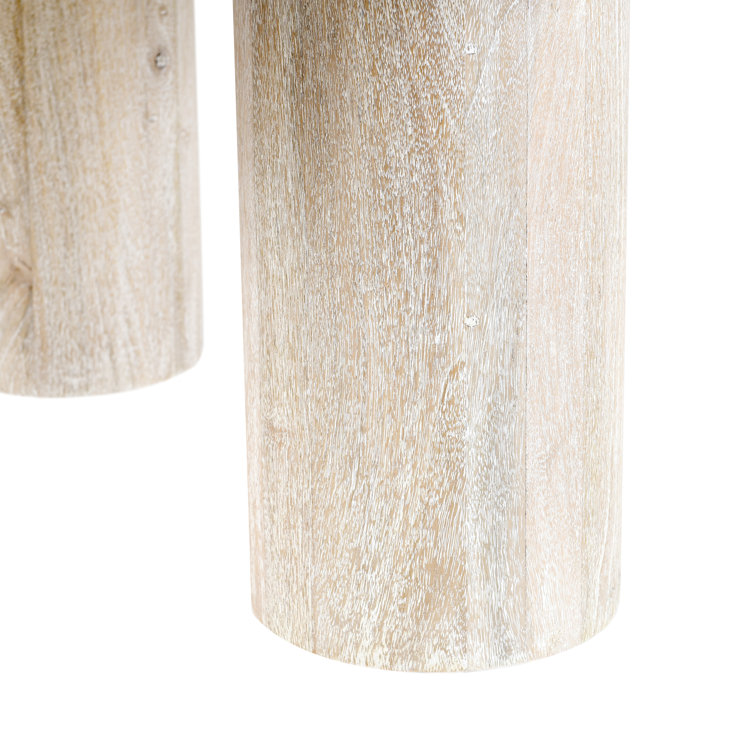Beau 40" Round White Wash Mango Wood Coffee Table