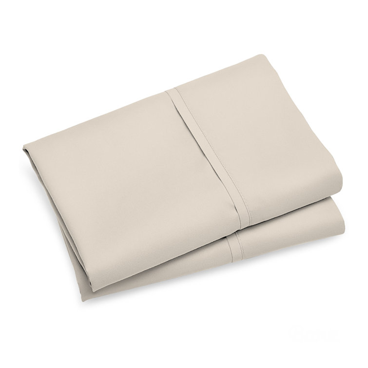 King Ivory Cotton Percale Pillowcase Set