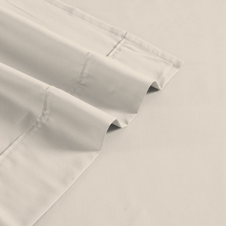 King Ivory Cotton Percale Pillowcase Set