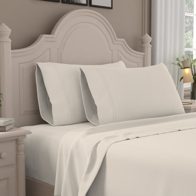 King Ivory Cotton Percale Pillowcase Set