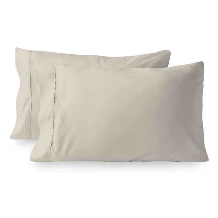 King Ivory Cotton Percale Pillowcase Set