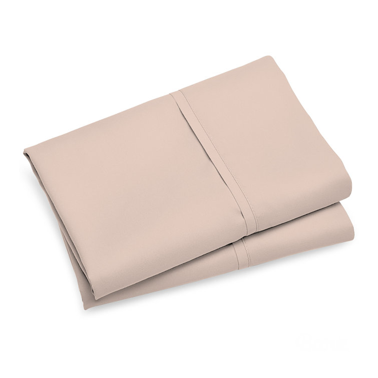Blush Cotton Percale Standard Pillowcases, 400 Thread Count
