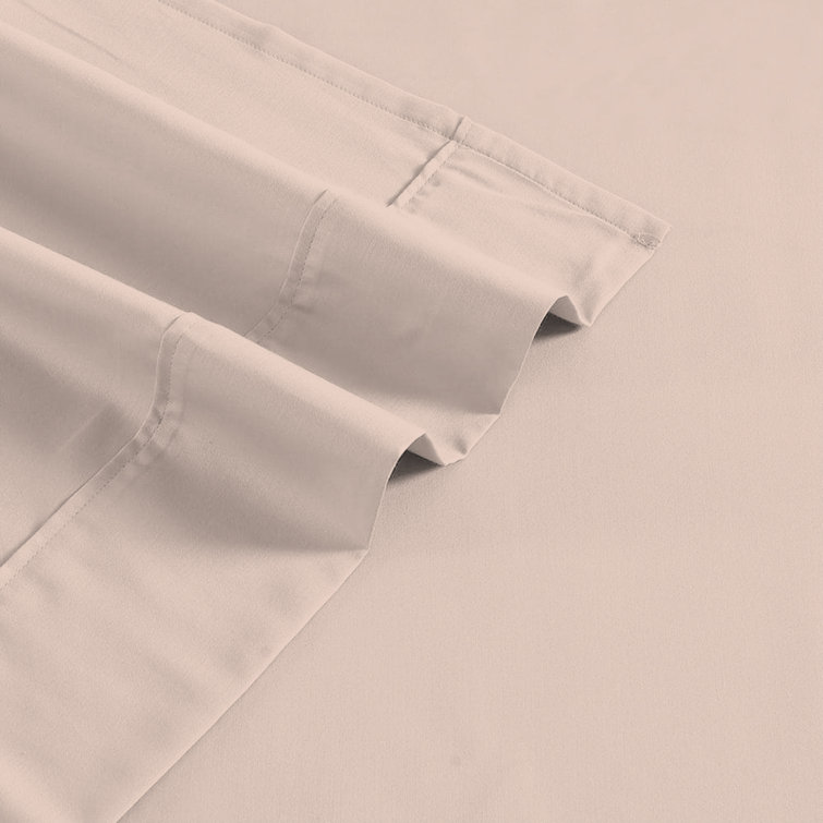 Blush Cotton Percale Standard Pillowcases, 400 Thread Count