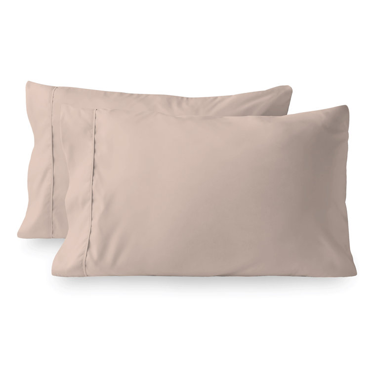 Blush Cotton Percale Standard Pillowcases, 400 Thread Count