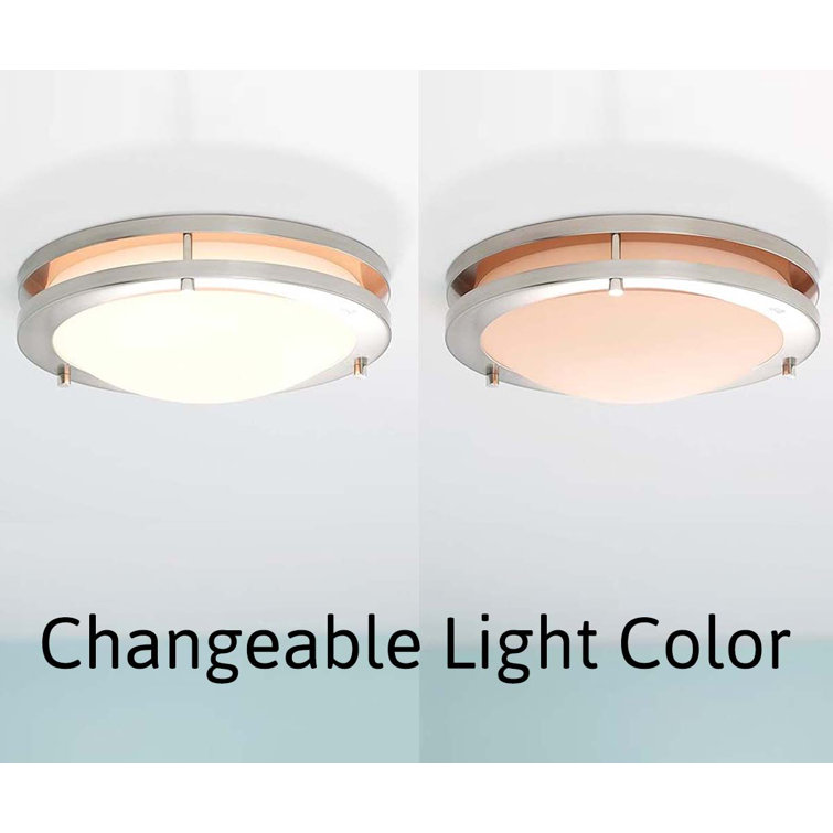 Brushed Nickel 15" LED Flush Mount Ceiling Light