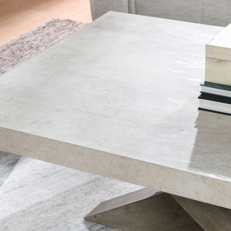 Albion 54'' Gray and Cream Transitional Rectangular Coffee Table