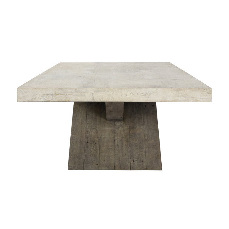 Albion 54'' Gray and Cream Transitional Rectangular Coffee Table