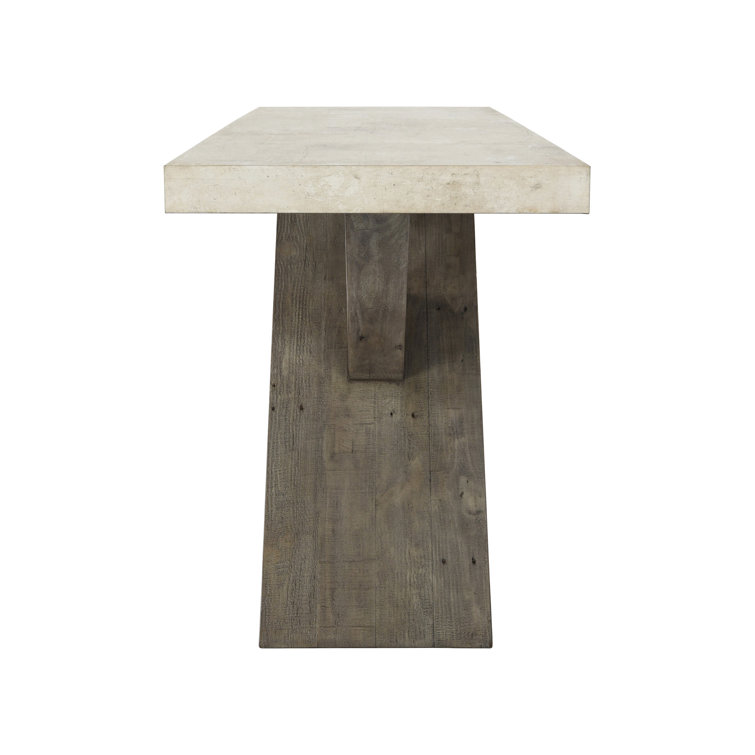 Durant 72'' Gray Concrete and Pine Console Table
