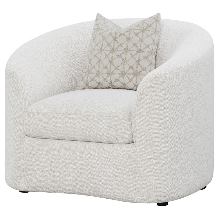 Rainn Latte Boucle Upholstered Stationary Lounge Chair