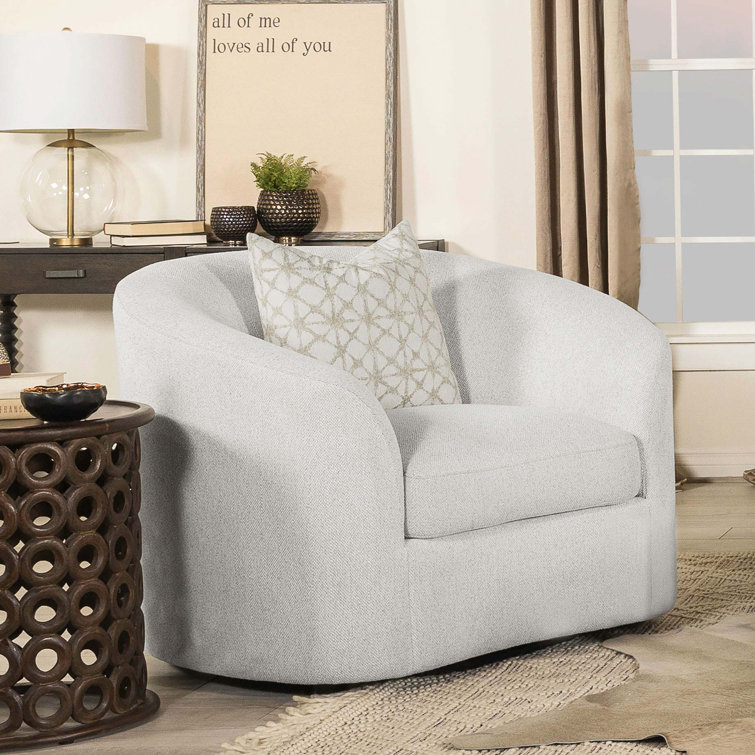 Rainn Latte Boucle Upholstered Stationary Lounge Chair