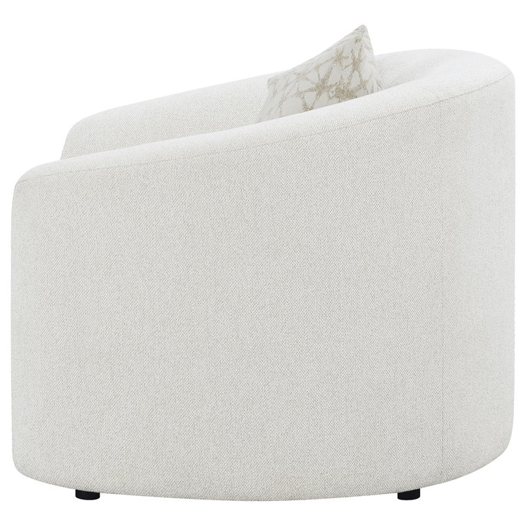 Rainn Latte Boucle Upholstered Stationary Lounge Chair