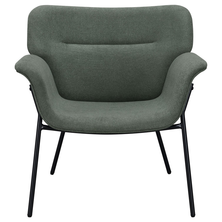 Ivy Green Woven Fabric Mid-Century Modern Accent Chair