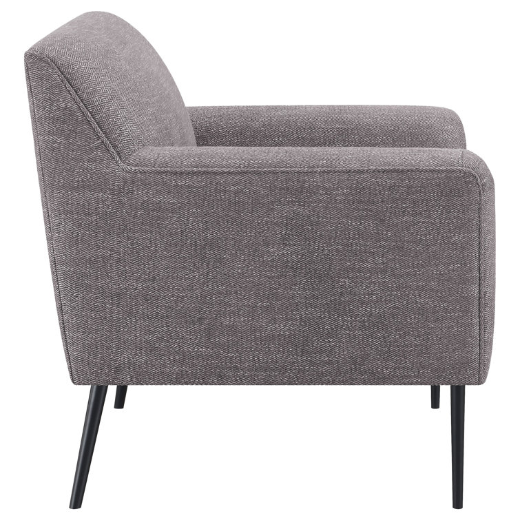 Mid-Century Modern Charcoal Gray Upholstered Accent Chair