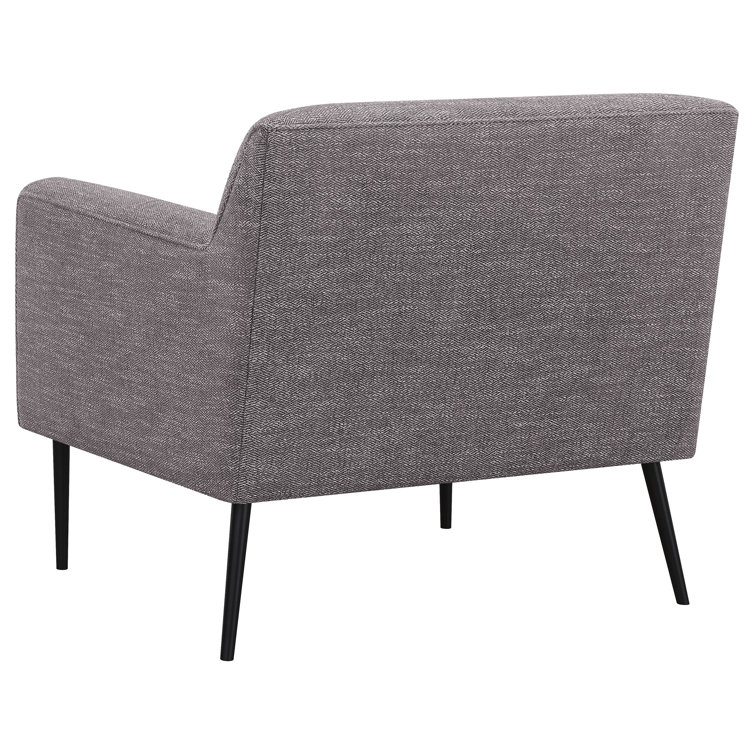 Mid-Century Modern Charcoal Gray Upholstered Accent Chair