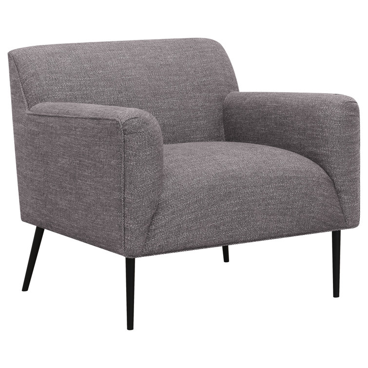 Mid-Century Modern Charcoal Gray Upholstered Accent Chair