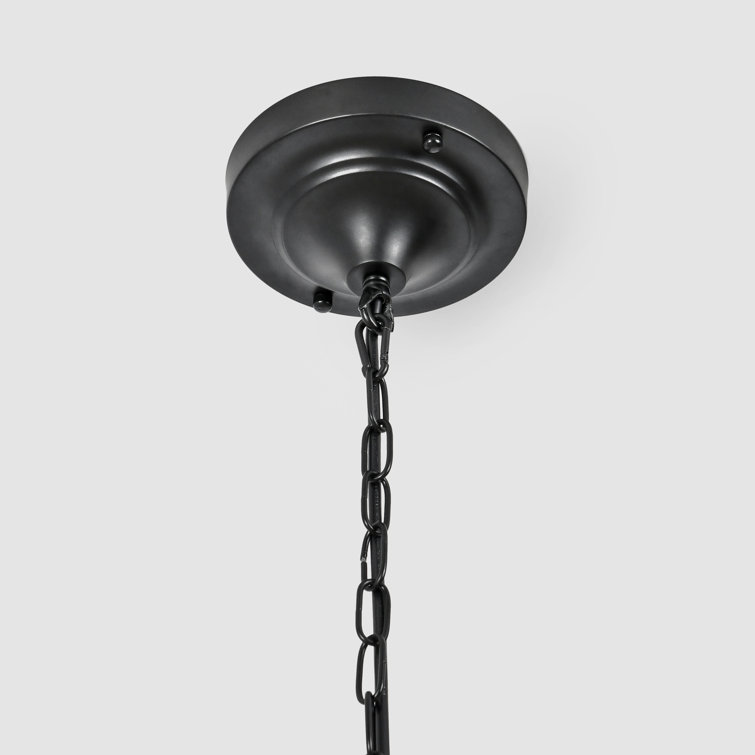 Matte Black Modern 14'' Glass Jar Pendant Light