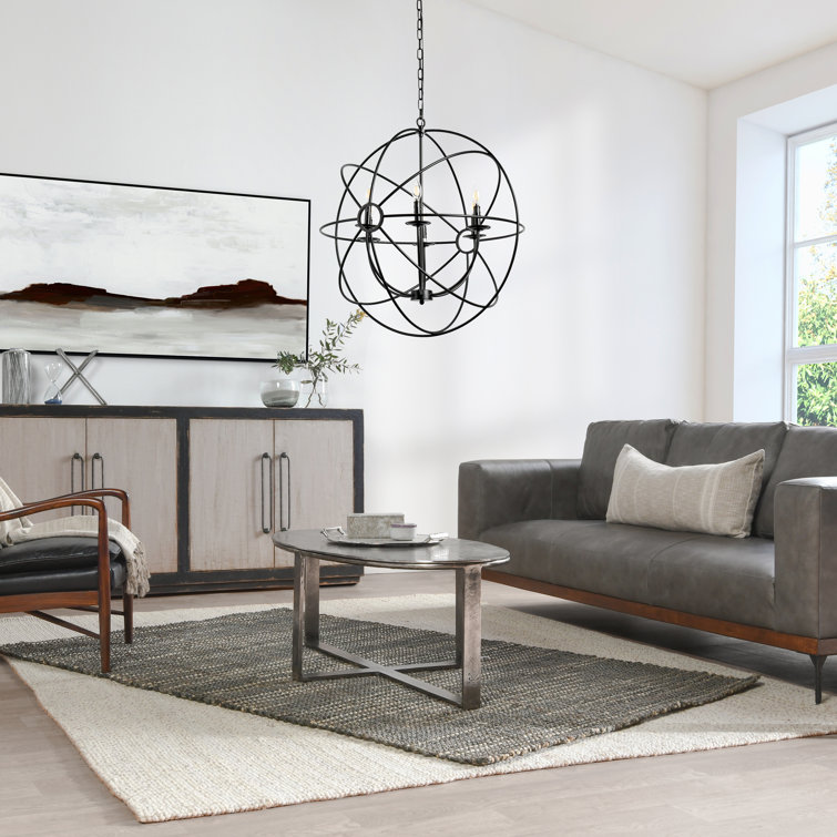 Voltaire Modern Atom-Inspired 30" Gray Chandelier
