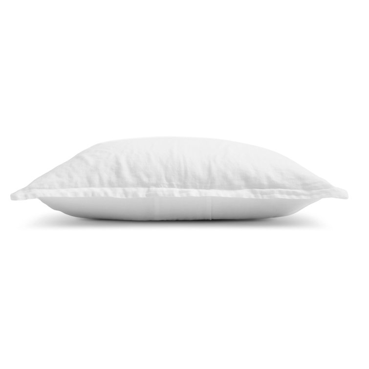 Twin White Stone Washed Linen Duvet Cover Set