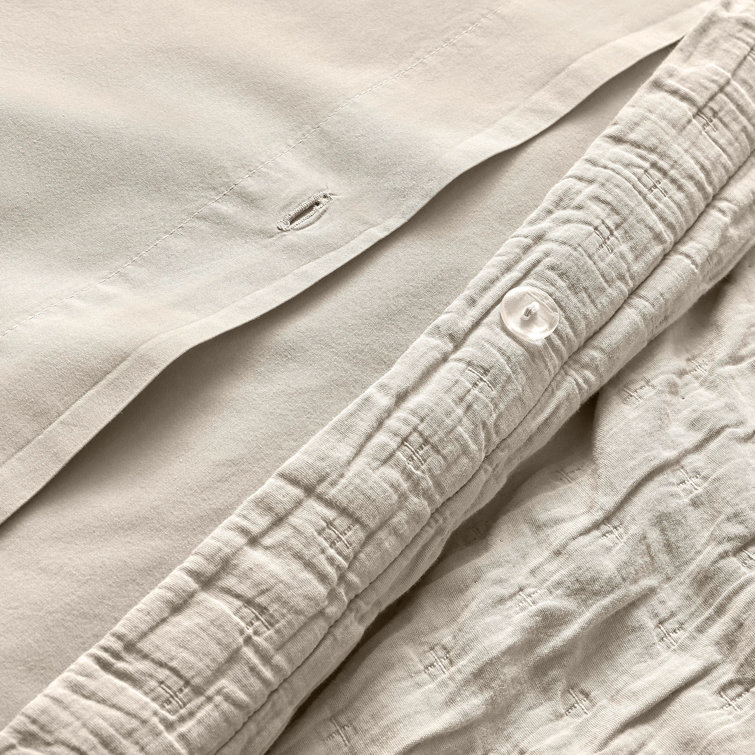 Putty Full Cotton Duvet Set with Queen Shams