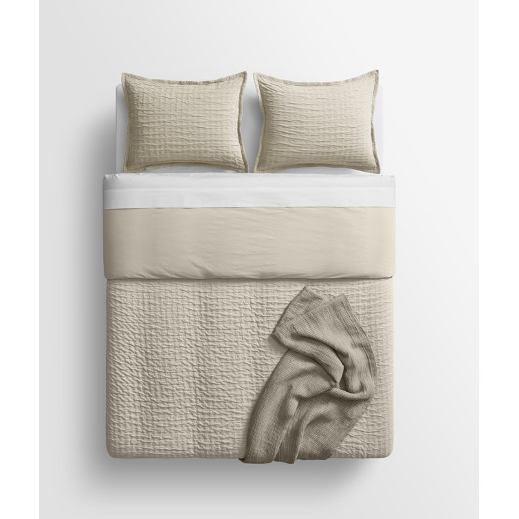 Putty Full Cotton Duvet Set with Queen Shams