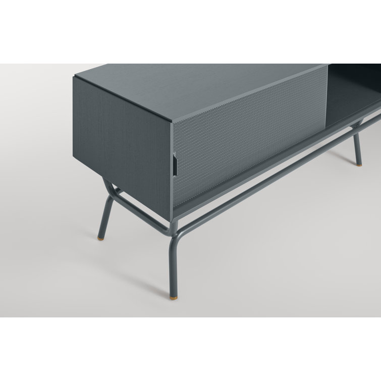 Marine Blue Long and Low Steel Buffet Table