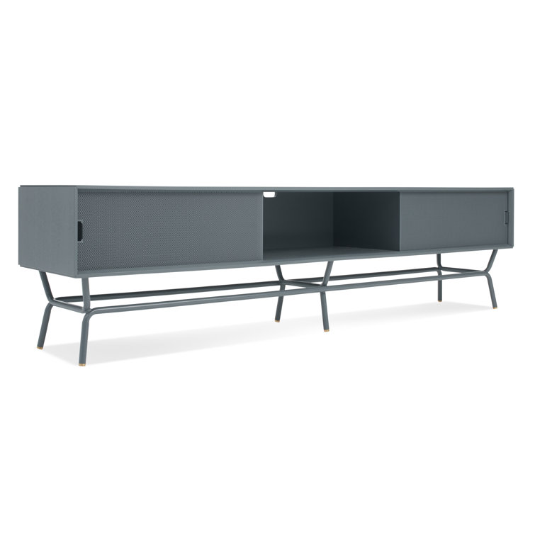Marine Blue Long and Low Steel Buffet Table