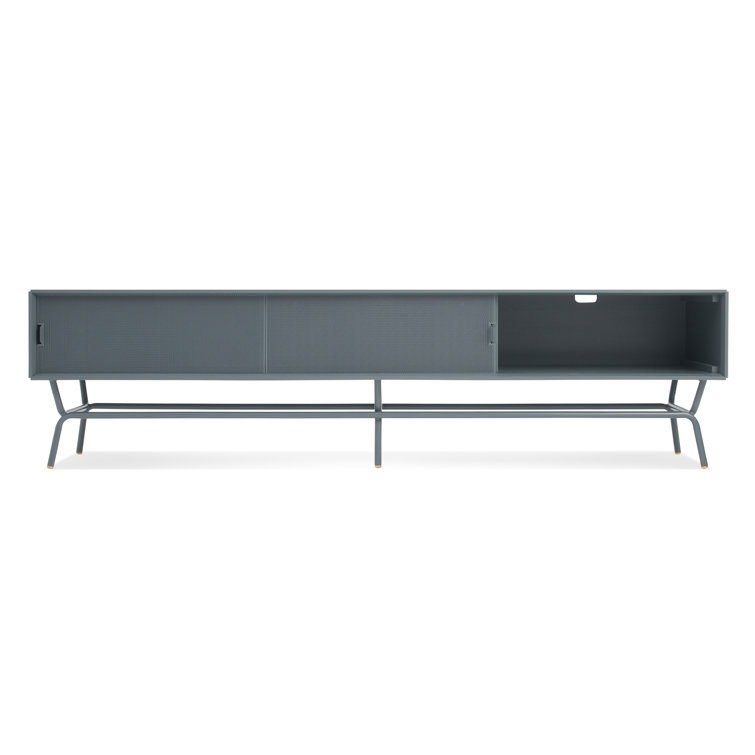 Marine Blue Long and Low Steel Buffet Table
