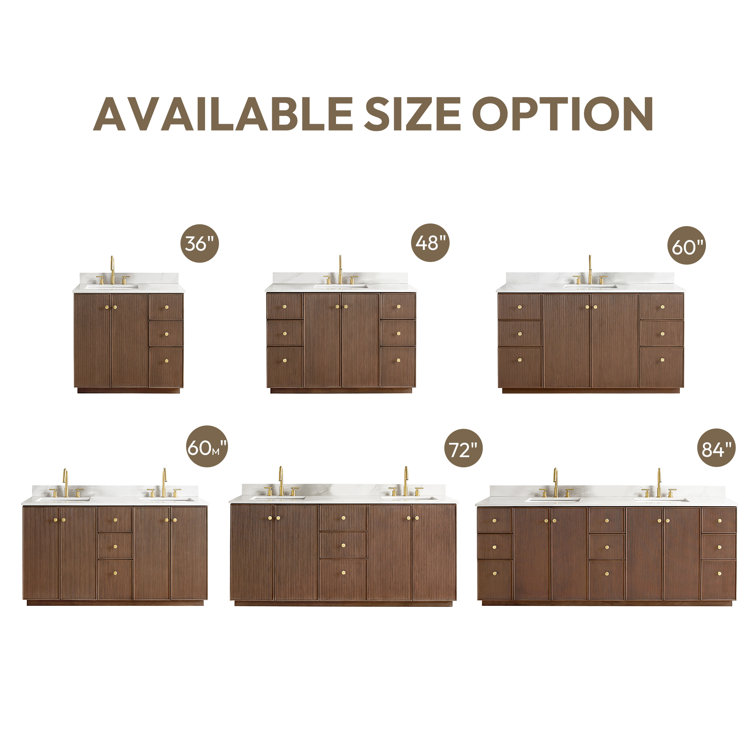 48'' Dark Brown Oak Freestanding Single Bathroom Vanity with Quartz Top