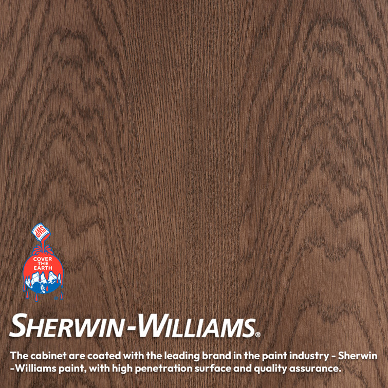 48'' Dark Brown Oak Freestanding Single Bathroom Vanity with Quartz Top