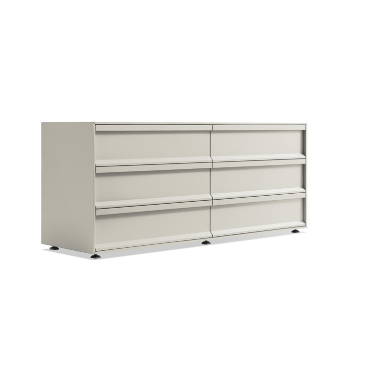 Putty Matte Wood 6-Drawer Dresser with Soft Close