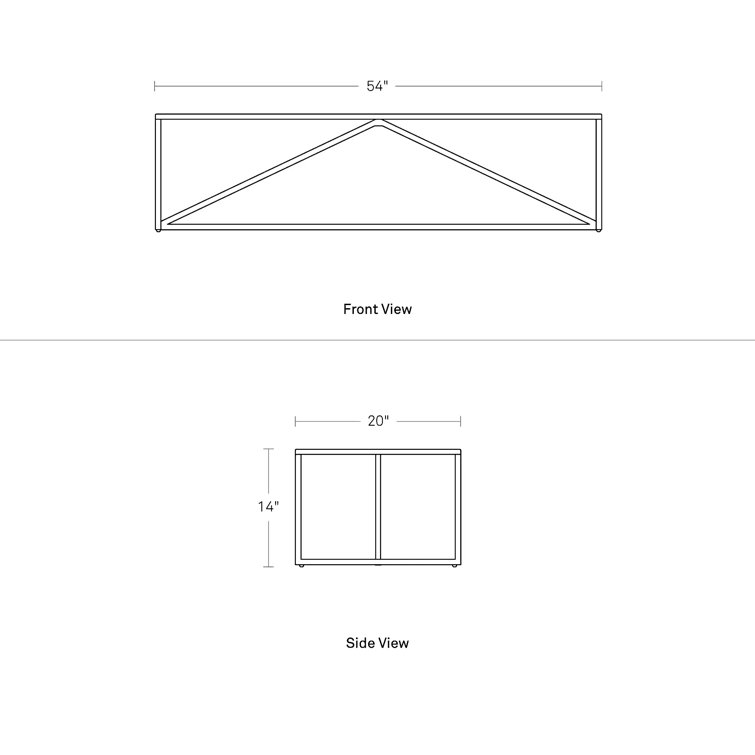 White Oak 54" Modern Strut Coffee Table
