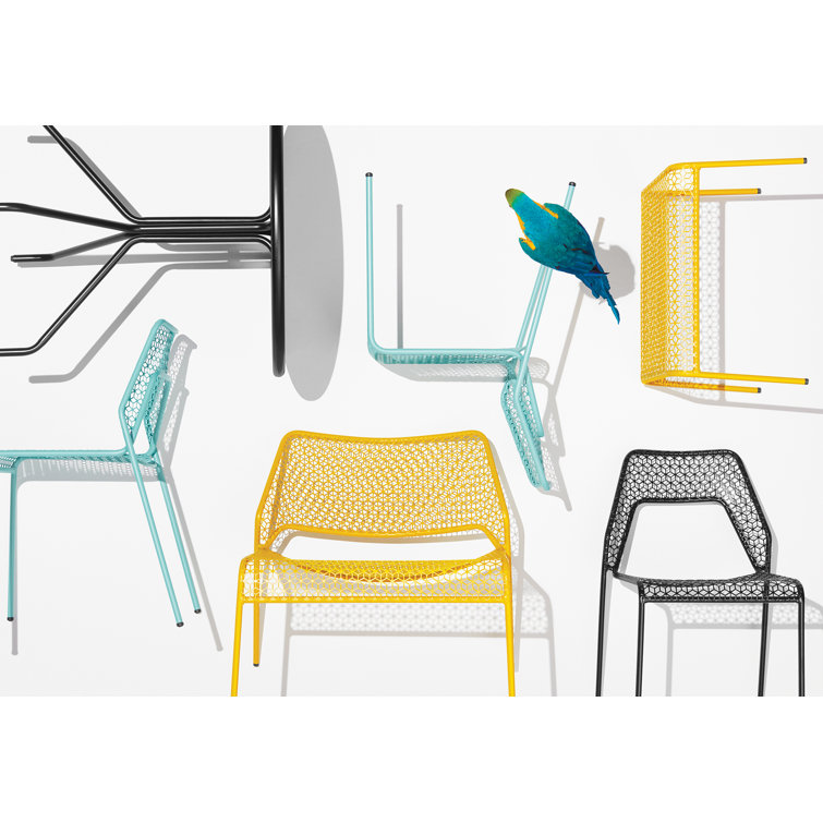 Natural Yellow Metal Mesh Lounge Chair
